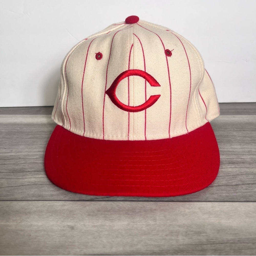 Cincinnati Reds New Era 5950 Pinstripe Pro‎ Model Ditted Wool Cap Baseball 6 5/8